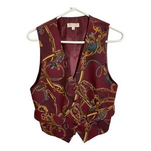 Brooks brothers vintage womens vest. rayon size Small chains equestrian